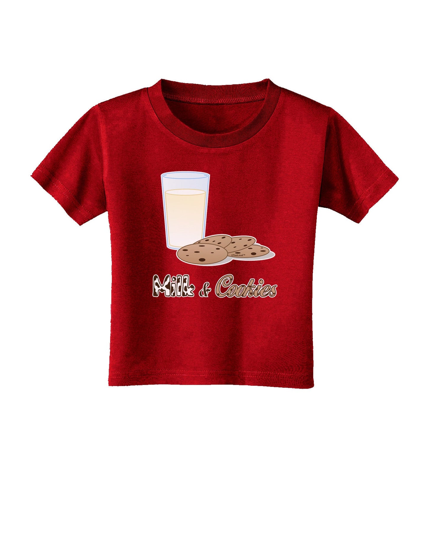 Milk and Cookies Design Text Toddler T-Shirt Dark-Toddler T-Shirt-TooLoud-Red-2T-Davson Sales