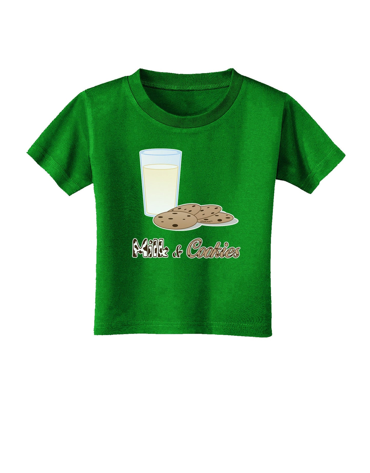 Milk and Cookies Design Text Toddler T-Shirt Dark-Toddler T-Shirt-TooLoud-Clover-Green-2T-Davson Sales