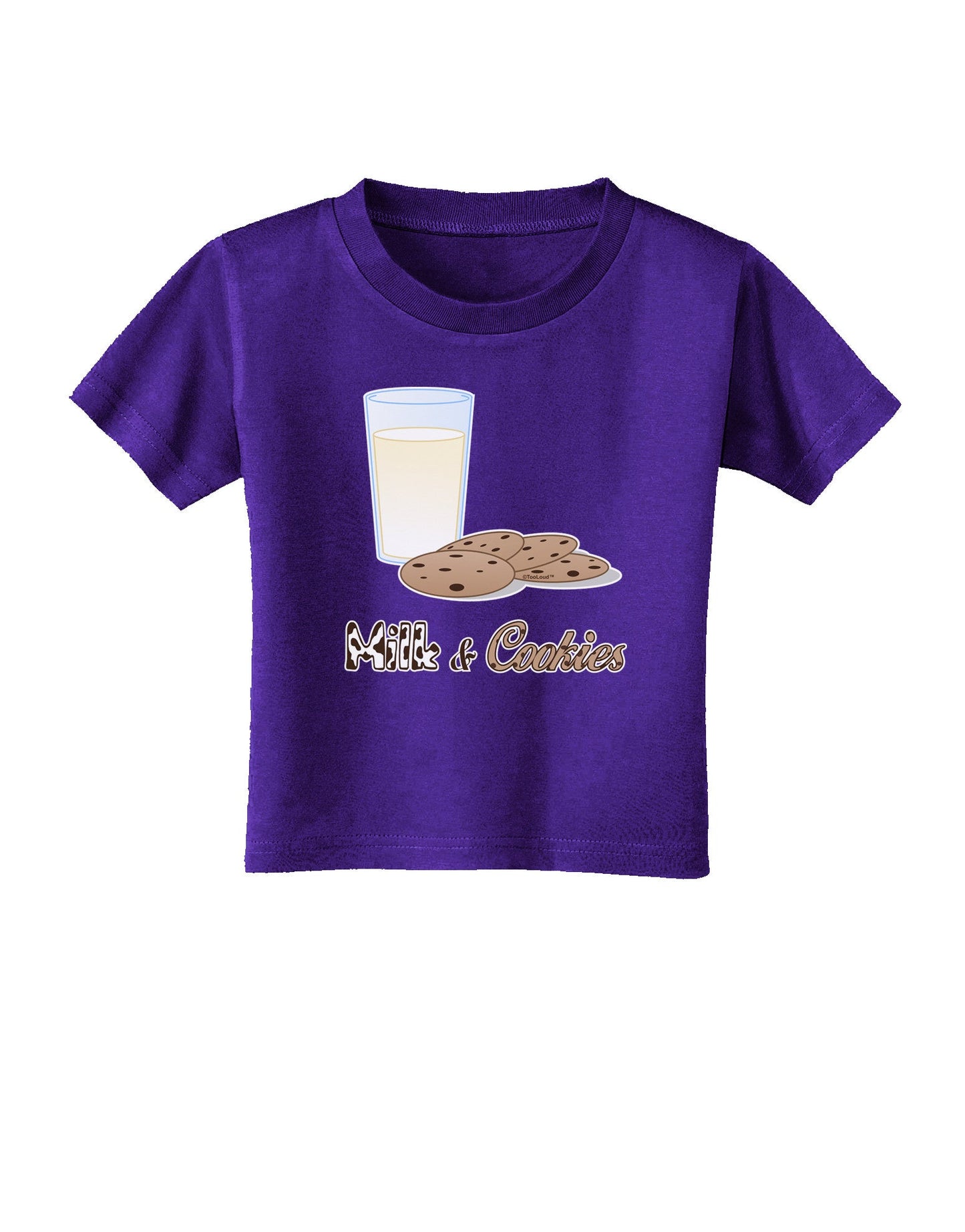 Milk and Cookies Design Text Toddler T-Shirt Dark-Toddler T-Shirt-TooLoud-Purple-2T-Davson Sales