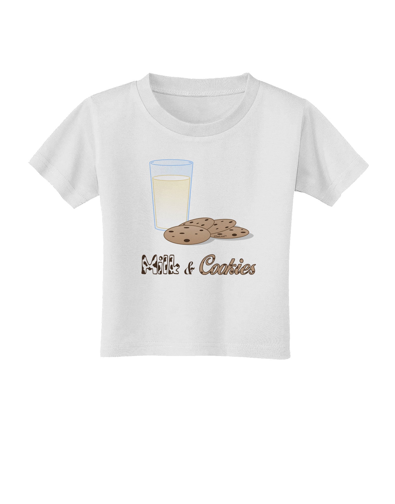 Milk and Cookies Design Text Toddler T-Shirt-Toddler T-Shirt-TooLoud-White-2T-Davson Sales