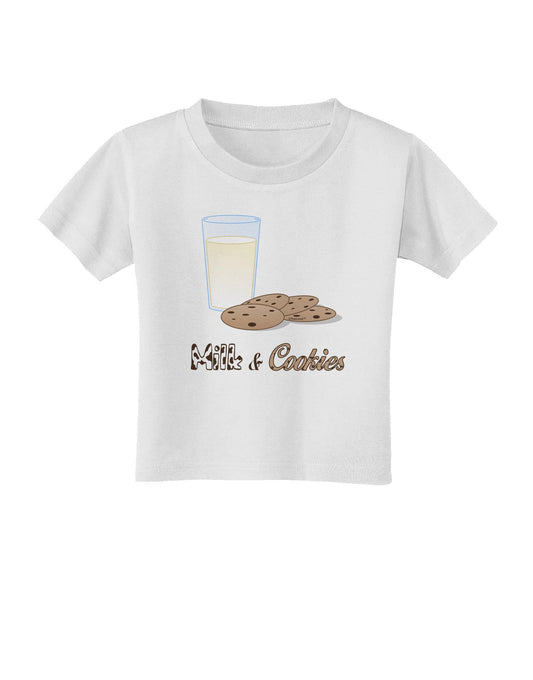 Milk and Cookies Design Text Toddler T-Shirt-Toddler T-Shirt-TooLoud-White-2T-Davson Sales