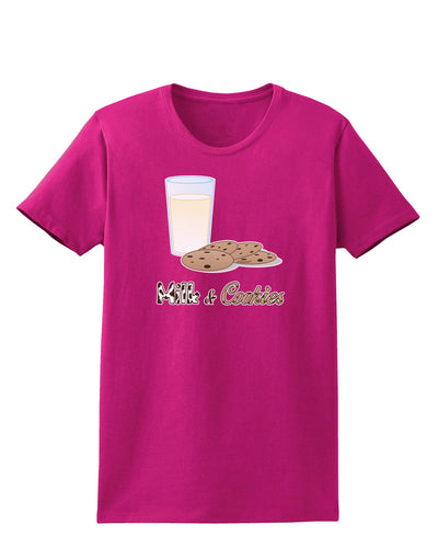 Milk and Cookies Design Text Womens Dark T-Shirt-Womens T-Shirt-TooLoud-Hot-Pink-Small-Davson Sales