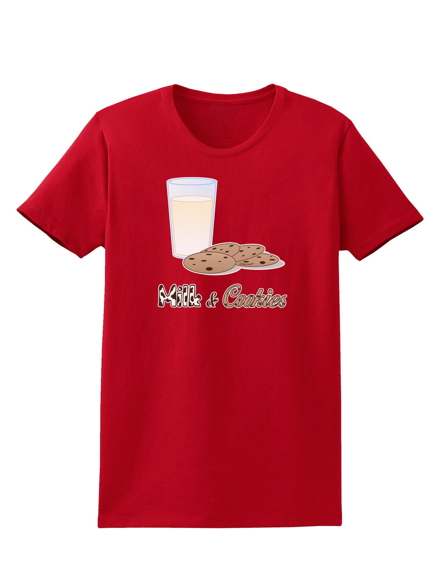 Milk and Cookies Design Text Womens Dark T-Shirt-Womens T-Shirt-TooLoud-Red-X-Small-Davson Sales