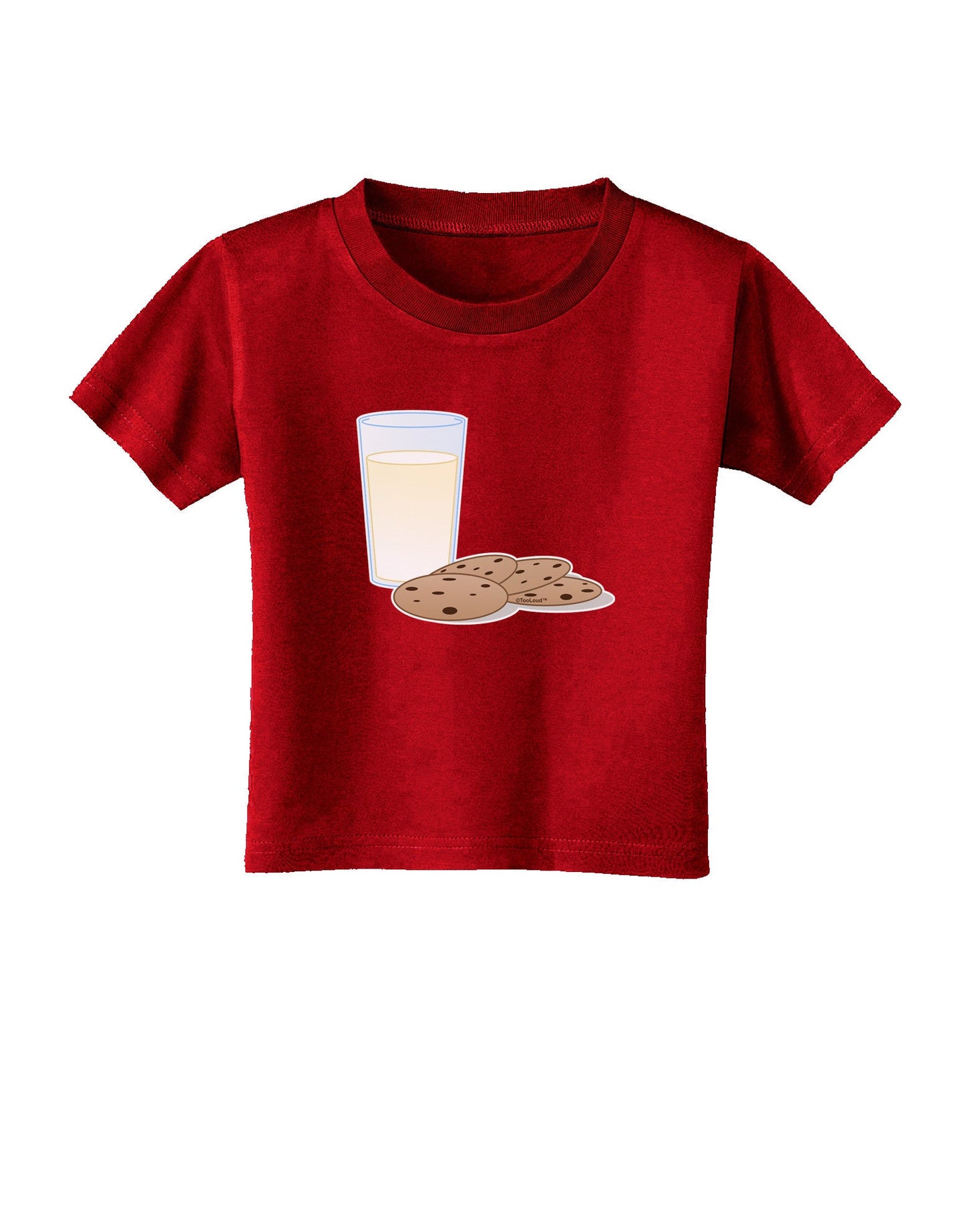 Milk and Cookies Design Toddler T-Shirt Dark-Toddler T-Shirt-TooLoud-Red-2T-Davson Sales