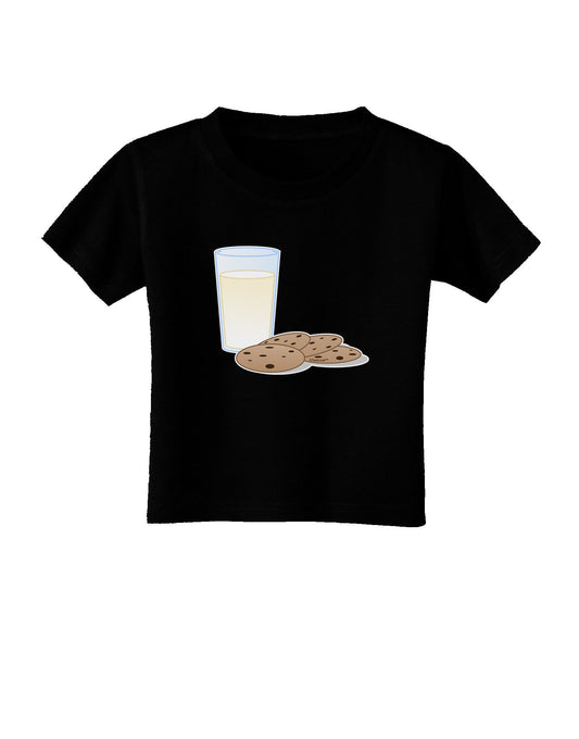 Milk and Cookies Design Toddler T-Shirt Dark-Toddler T-Shirt-TooLoud-Black-2T-Davson Sales