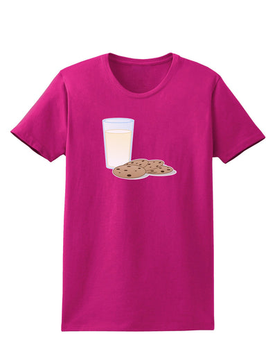 Milk and Cookies Design Womens Dark T-Shirt-Womens T-Shirt-TooLoud-Hot-Pink-Small-Davson Sales