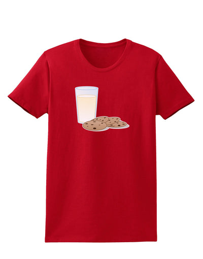 Milk and Cookies Design Womens Dark T-Shirt-Womens T-Shirt-TooLoud-Red-X-Small-Davson Sales