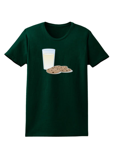 Milk and Cookies Design Womens Dark T-Shirt-Womens T-Shirt-TooLoud-Forest-Green-Small-Davson Sales