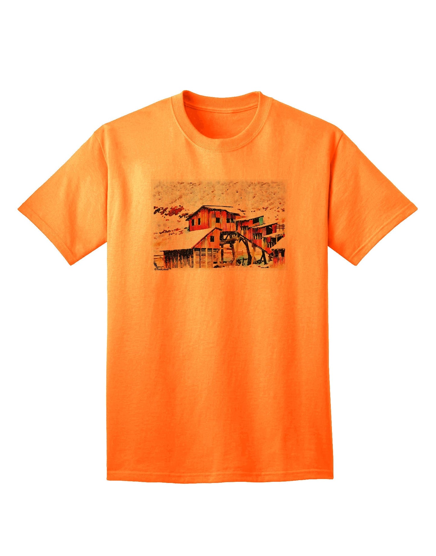 Mine Scene Colorado: Artistic Watercolor Adult T-Shirt Collection-Mens T-shirts-TooLoud-Neon-Orange-Small-Davson Sales