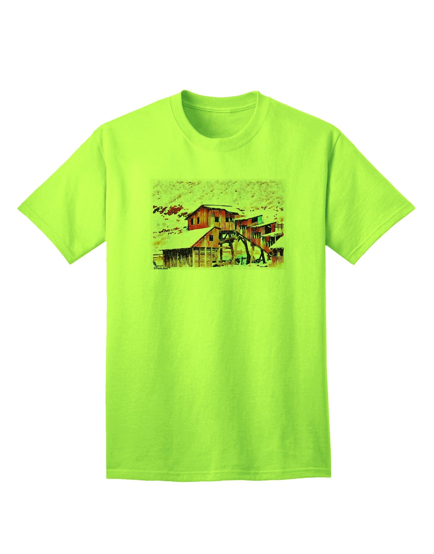 Mine Scene Colorado: Artistic Watercolor Adult T-Shirt Collection-Mens T-shirts-TooLoud-Neon-Green-Small-Davson Sales