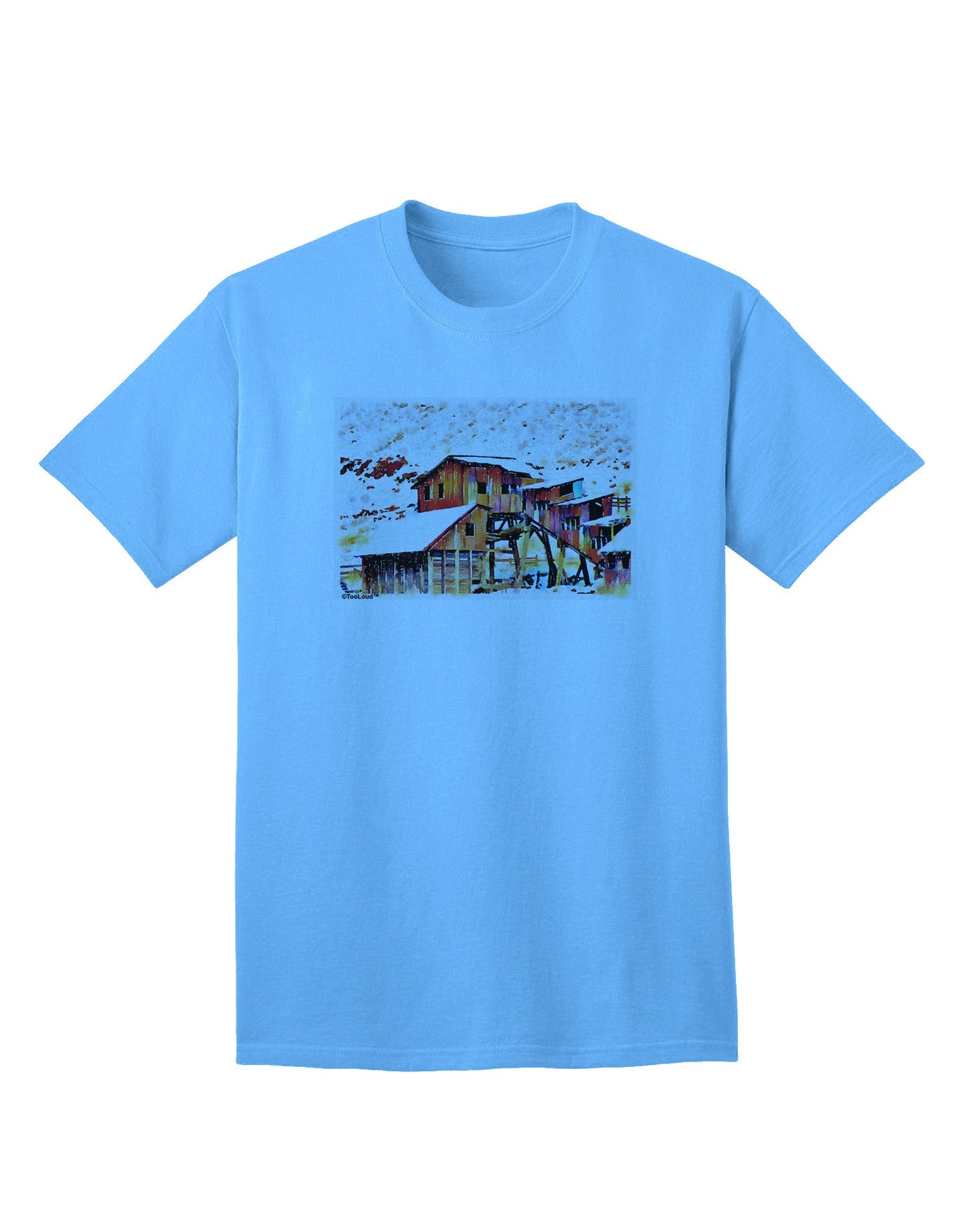 Mine Scene Colorado: Artistic Watercolor Adult T-Shirt Collection-Mens T-shirts-TooLoud-Aquatic-Blue-Small-Davson Sales