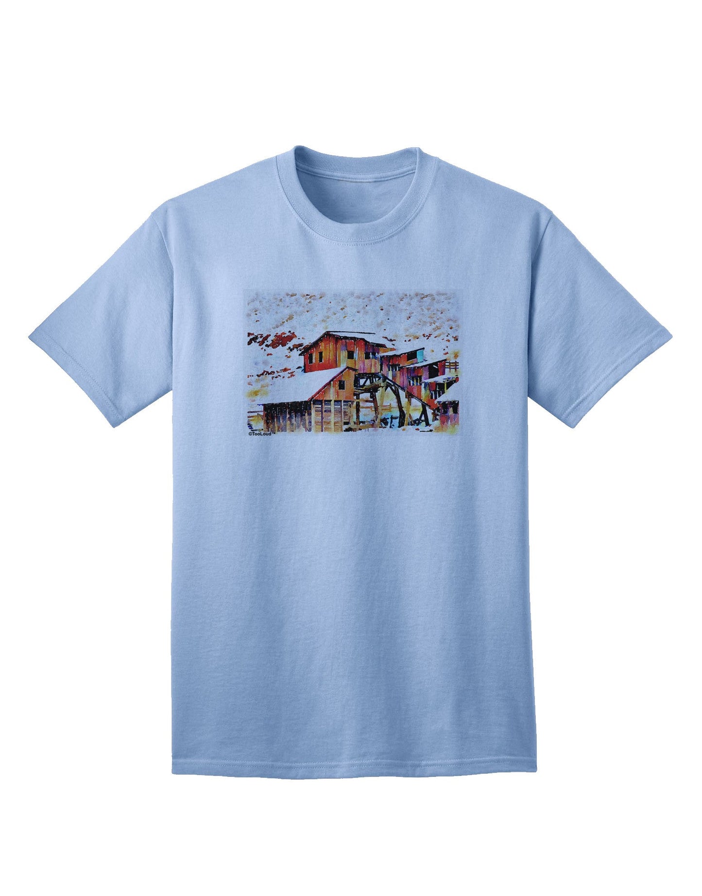 Mine Scene Colorado: Artistic Watercolor Adult T-Shirt Collection-Mens T-shirts-TooLoud-Light-Blue-Small-Davson Sales