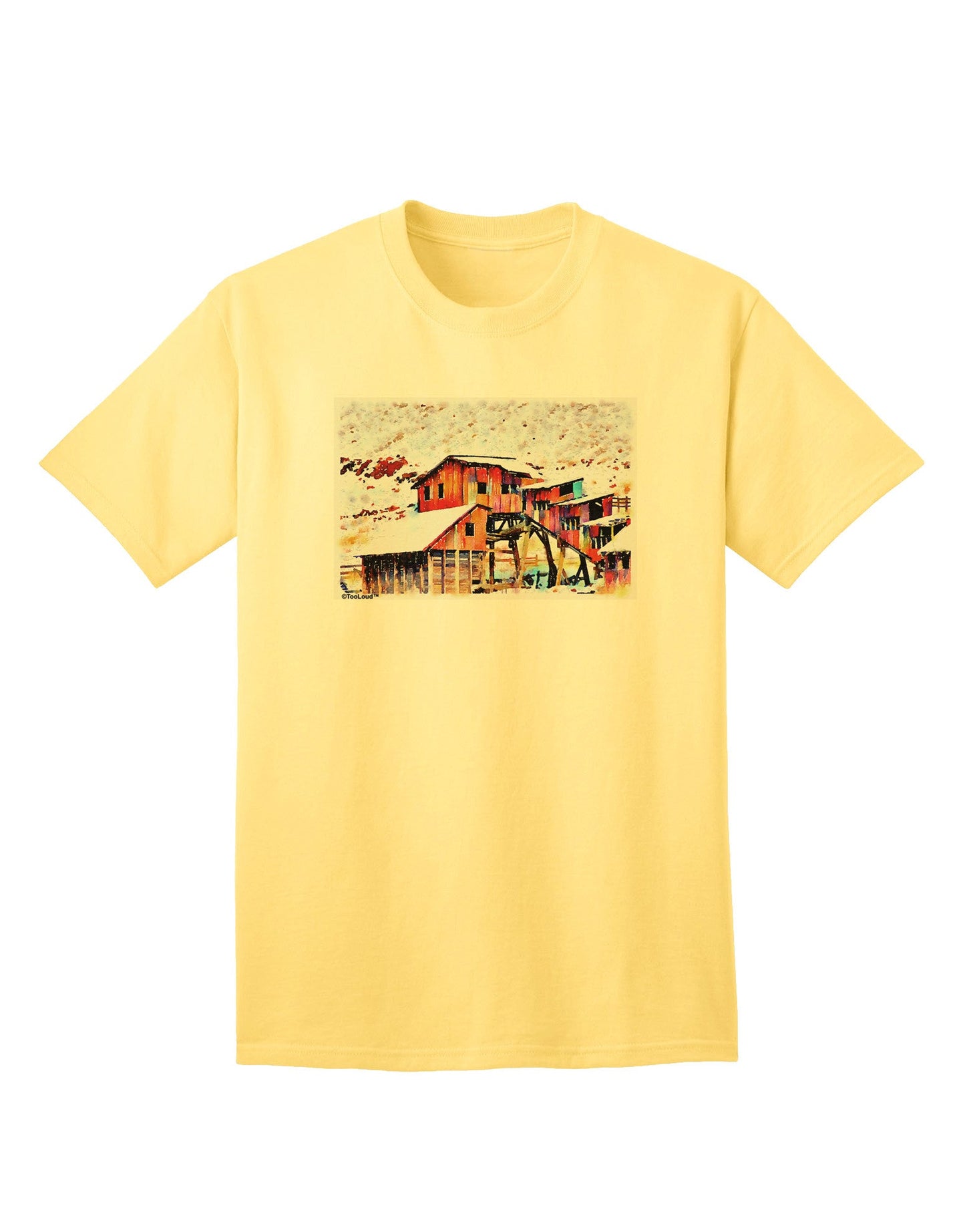 Mine Scene Colorado: Artistic Watercolor Adult T-Shirt Collection-Mens T-shirts-TooLoud-Yellow-Small-Davson Sales