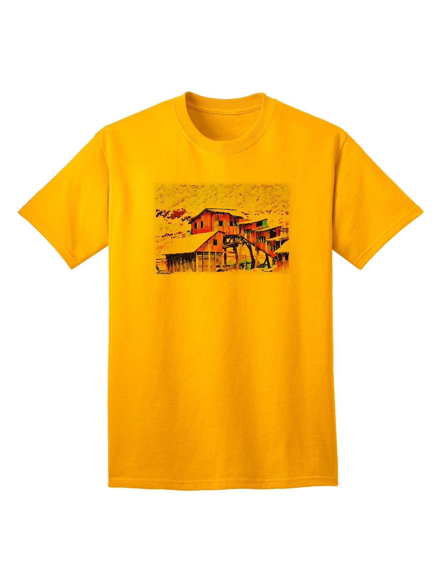 Mine Scene Colorado: Artistic Watercolor Adult T-Shirt Collection-Mens T-shirts-TooLoud-Gold-Small-Davson Sales