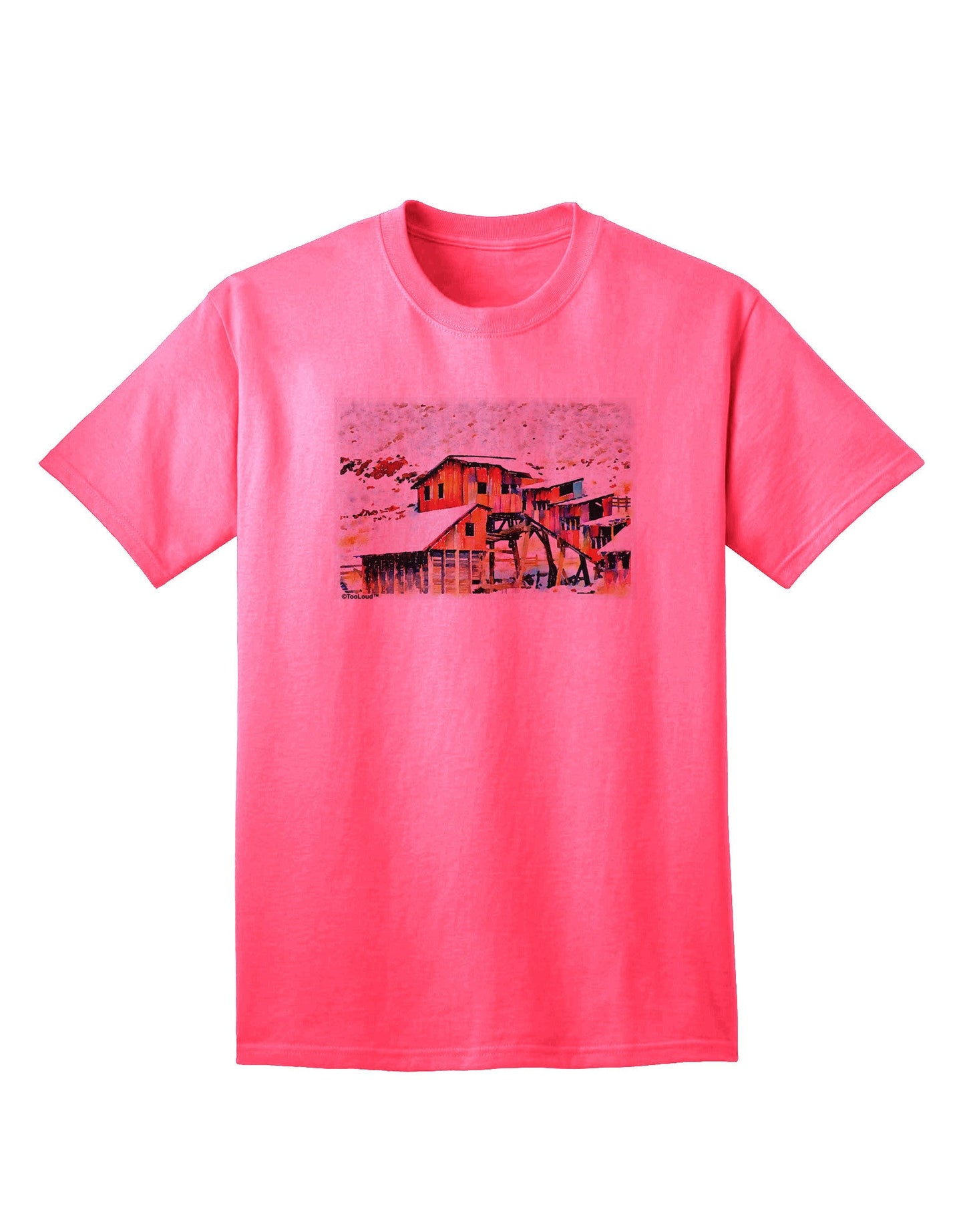 Mine Scene Colorado: Artistic Watercolor Adult T-Shirt Collection-Mens T-shirts-TooLoud-Neon-Pink-Small-Davson Sales