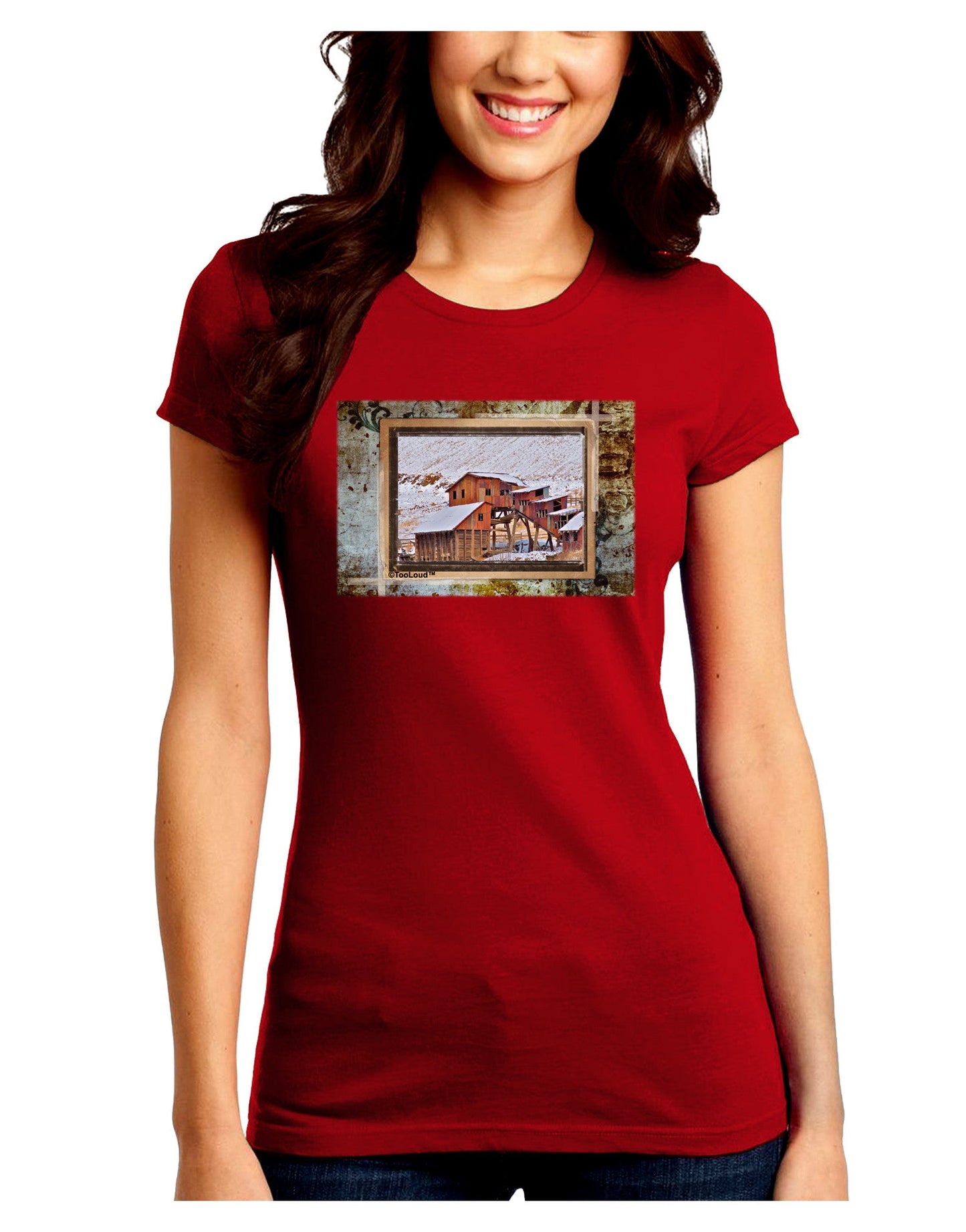 Mine Scene Colorado Juniors Petite Crew Dark T-Shirt-T-Shirts Juniors Tops-TooLoud-Red-Juniors Fitted Small-Davson Sales