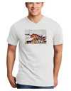 Mine Scene Colorado Watercolor Adult V-Neck T-shirt-Mens V-Neck T-Shirt-TooLoud-White-Small-Davson Sales