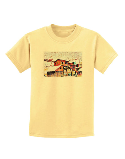 Mine Scene Colorado Watercolor Childrens T-Shirt-Childrens T-Shirt-TooLoud-Daffodil-Yellow-X-Small-Davson Sales