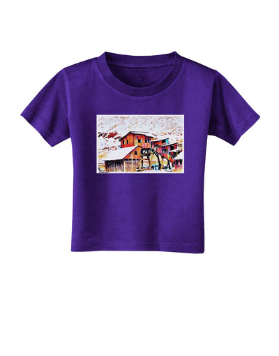 Mine Scene Colorado Watercolor Toddler T-Shirt Dark-Toddler T-Shirt-TooLoud-Purple-2T-Davson Sales