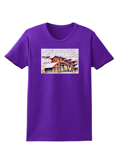 Mine Scene Colorado Watercolor Womens Dark T-Shirt-TooLoud-Purple-X-Small-Davson Sales