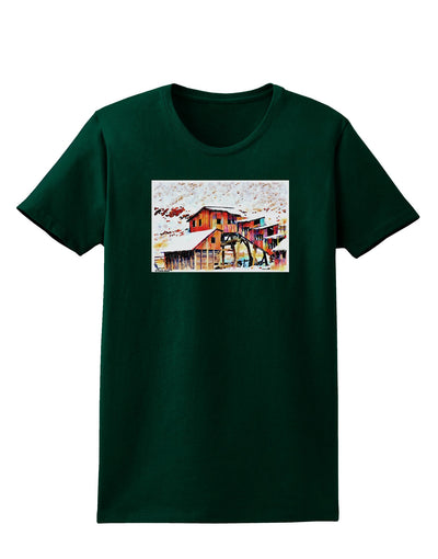 Mine Scene Colorado Watercolor Womens Dark T-Shirt-TooLoud-Forest-Green-Small-Davson Sales