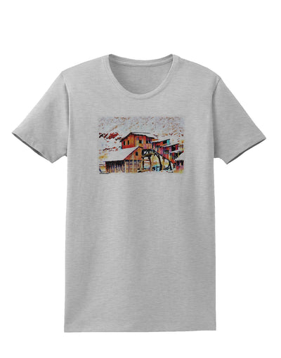 Mine Scene Colorado Watercolor Womens T-Shirt-Womens T-Shirt-TooLoud-AshGray-X-Small-Davson Sales