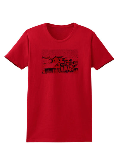 Mine Scene Colorado Watercolor Womens T-Shirt-Womens T-Shirt-TooLoud-Red-X-Small-Davson Sales