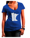 Minnesota - United States Shape Juniors V-Neck Dark T-Shirt-Womens V-Neck T-Shirts-TooLoud-Royal-Blue-Juniors Fitted Small-Davson Sales