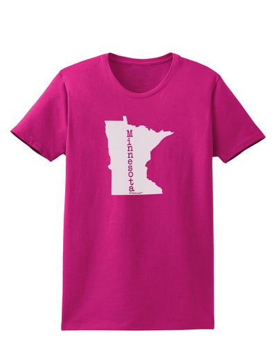 Minnesota - United States Shape Womens Dark T-Shirt-TooLoud-Hot-Pink-Small-Davson Sales