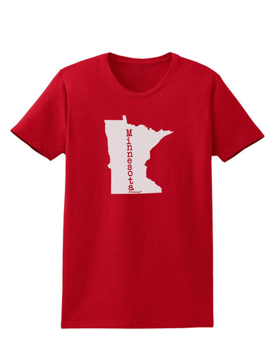 Minnesota - United States Shape Womens Dark T-Shirt-TooLoud-Red-X-Small-Davson Sales