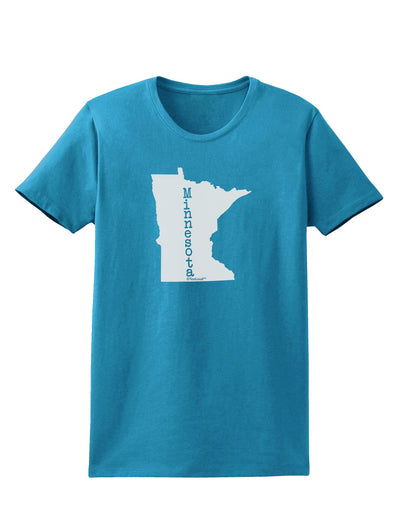 Minnesota - United States Shape Womens Dark T-Shirt-TooLoud-Turquoise-X-Small-Davson Sales