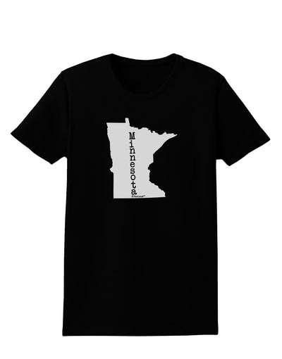 Minnesota - United States Shape Womens Dark T-Shirt-TooLoud-Black-X-Small-Davson Sales