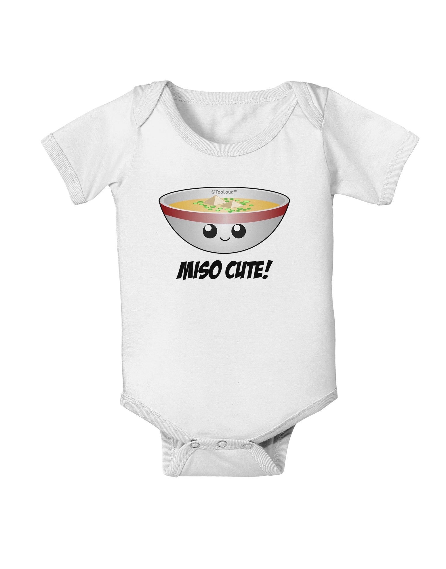 Miso Cute - Cute Miso Soup Bowl Baby Romper Bodysuit by TooLoud-Baby Romper-TooLoud-White-06-Months-Davson Sales