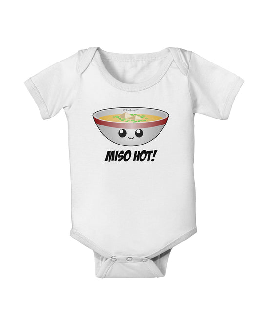 Miso Hot - Cute Miso Soup Bowl Baby Romper Bodysuit by TooLoud-Baby Romper-TooLoud-White-06-Months-Davson Sales