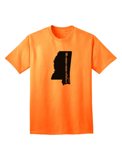 Mississippi - Iconic United States Silhouette Adult T-Shirt Collection-Mens T-shirts-TooLoud-Neon-Orange-Small-Davson Sales