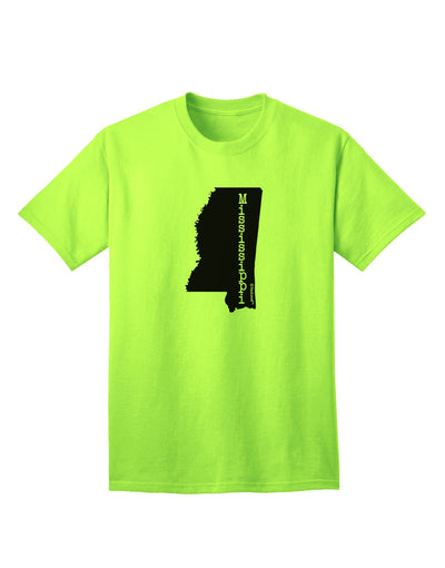 Mississippi - Iconic United States Silhouette Adult T-Shirt Collection-Mens T-shirts-TooLoud-Neon-Green-Small-Davson Sales