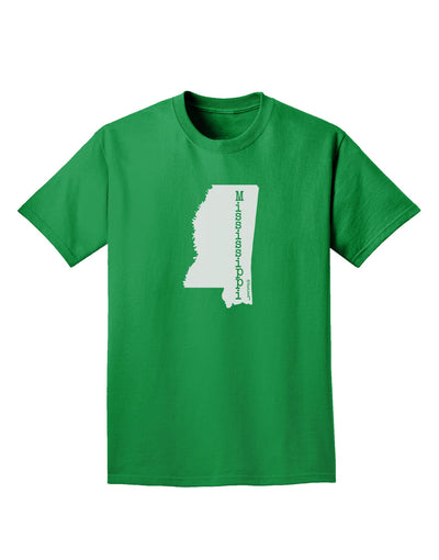 Mississippi - United States Shape Adult Dark T-Shirt-Mens T-Shirt-TooLoud-Kelly-Green-Small-Davson Sales