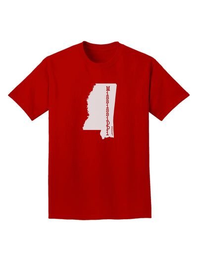 Mississippi - United States Shape Adult Dark T-Shirt-Mens T-Shirt-TooLoud-Red-Small-Davson Sales