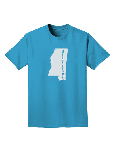 Mississippi - United States Shape Adult Dark T-Shirt-Mens T-Shirt-TooLoud-Turquoise-Small-Davson Sales