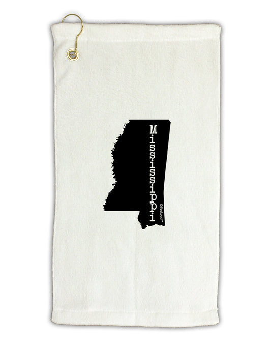 Mississippi - United States Shape Micro Terry Gromet Golf Towel 11"x19-Golf Towel-TooLoud-White-Davson Sales