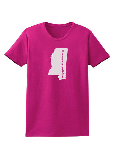 Mississippi - United States Shape Womens Dark T-Shirt-TooLoud-Hot-Pink-Small-Davson Sales