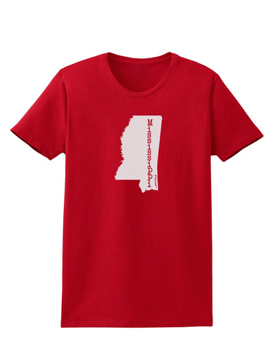 Mississippi - United States Shape Womens Dark T-Shirt-TooLoud-Red-X-Small-Davson Sales