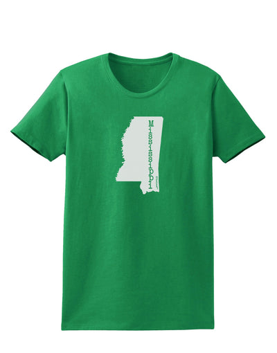 Mississippi - United States Shape Womens Dark T-Shirt-TooLoud-Kelly-Green-X-Small-Davson Sales