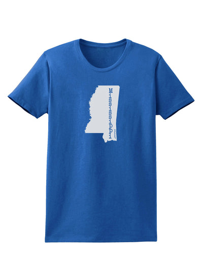 Mississippi - United States Shape Womens Dark T-Shirt-TooLoud-Royal-Blue-X-Small-Davson Sales