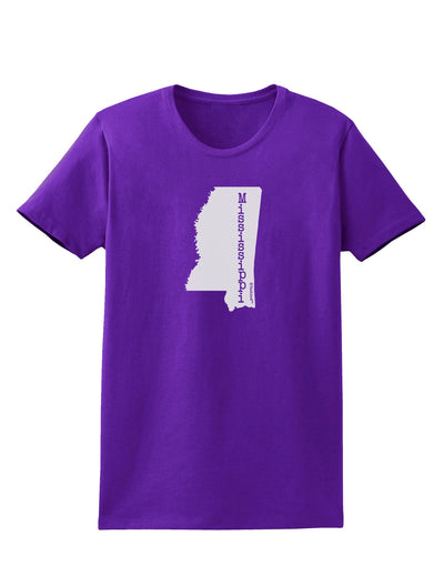 Mississippi - United States Shape Womens Dark T-Shirt-TooLoud-Purple-X-Small-Davson Sales