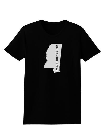 Mississippi - United States Shape Womens Dark T-Shirt-TooLoud-Black-X-Small-Davson Sales