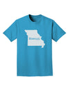 Missouri - United States Shape Adult Dark T-Shirt-Mens T-Shirt-TooLoud-Turquoise-Small-Davson Sales