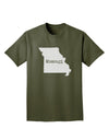 Missouri - United States Shape Adult Dark T-Shirt-Mens T-Shirt-TooLoud-Military-Green-Small-Davson Sales