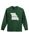 Missouri - United States Shape Adult Long Sleeve Dark T-Shirt-TooLoud-Dark-Green-Small-Davson Sales