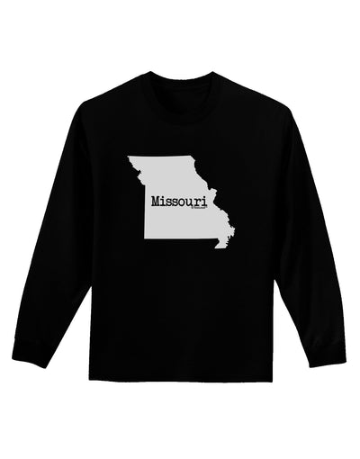 Missouri - United States Shape Adult Long Sleeve Dark T-Shirt-TooLoud-Black-Small-Davson Sales